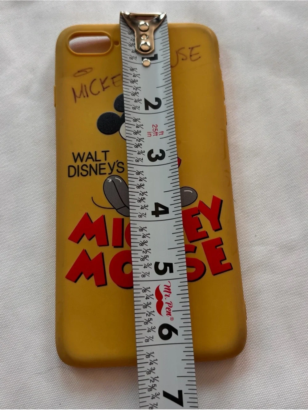Mickey Mouse yellow iPhone 8 Plus‎ phone case with signature